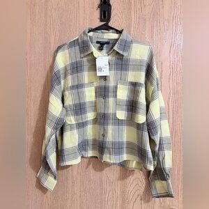 Forever 21 Checkered Shirt in Yellow and Gray